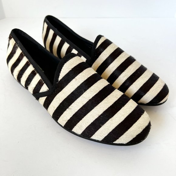 gentle souls Shoes - GENTLE SOULS Edge-Y Genuine Calf Hair Brown Striped Flats NEW